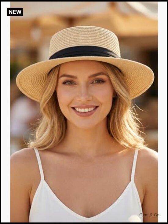 Women\'s Wide Brim Straw Sun Hat UPF 50+ Beach Travel main image 4